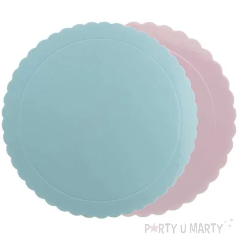 podklad pod tort dwustronny blekitny i rozowy dekora 35 cm