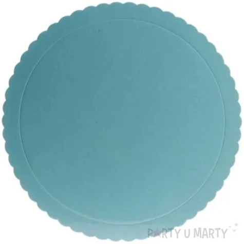 podklad pod tort falisty brzeg niebieski dekora 25 cm