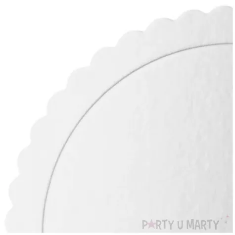 podklad pod tort falisty brzeg srebrny partypal 25 cm