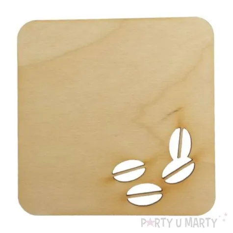 podkladka drewniana kawa ziarnista kwadratowa 10 cm