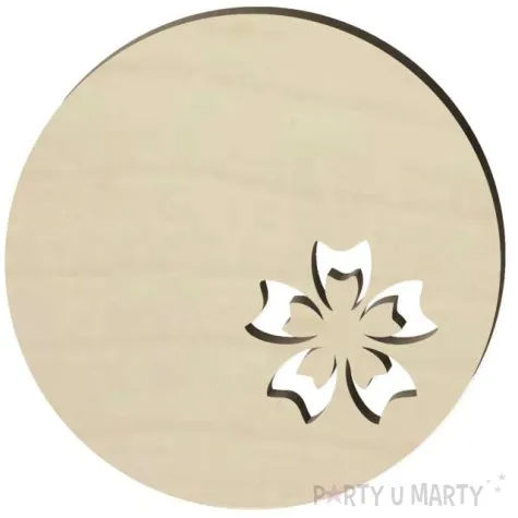 podkladka drewniana kwiatek blawatek okragla 10 cm