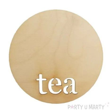 podkladka drewniana napis tee okragla 10 cm