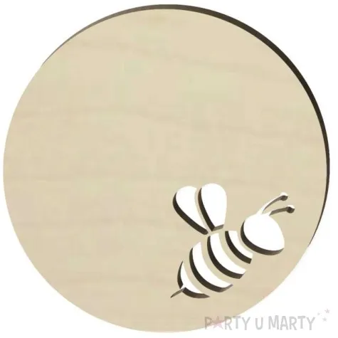 podkladka drewniana pszczolka okragla 10 cm