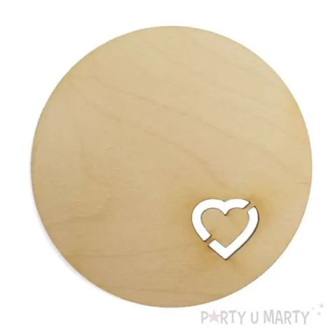podkladka drewniana serce okragla 10 cm