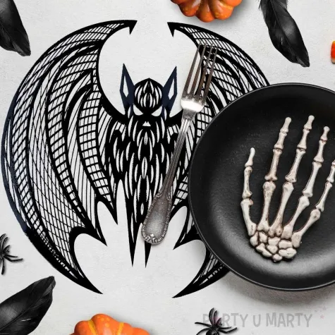 podkladka na stol nietoperz halloween czarny guirca 38 cm