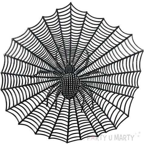 podkladka na stol pajeczyna z pajakiem halloween czarny guirca 38 cm