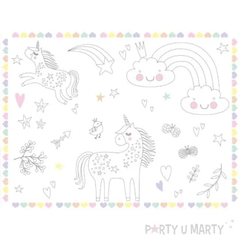 podkladki do kolorowania jednorozce folat 6 szt