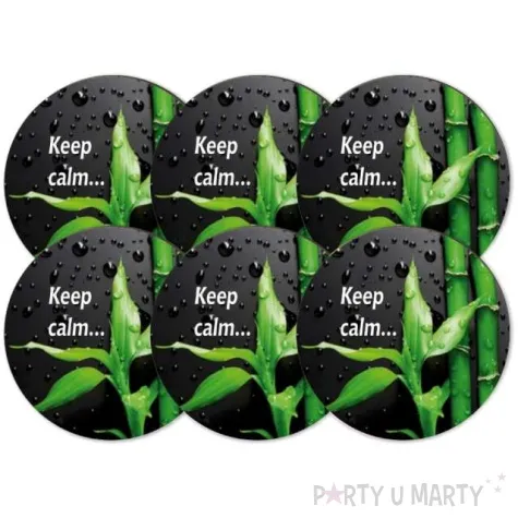podkladki drewniane bambus keep calm czarne 6 szt