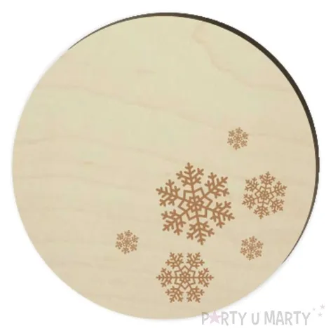 podkladki drewniane grawerowane sniezynki 6 szt