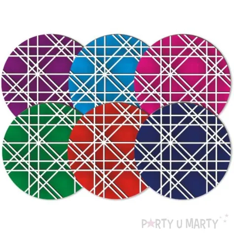 podkladki drewniane kolorowa geometria mix 6 szt