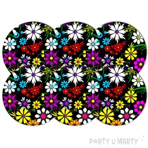 podkladki drewniane kwiaty polne mix 6 szt