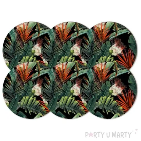 podkladki drewniane liscie palmy i kwiat 6 szt