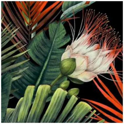 podkladki drewniane liscie palmy i kwiat 6 szt