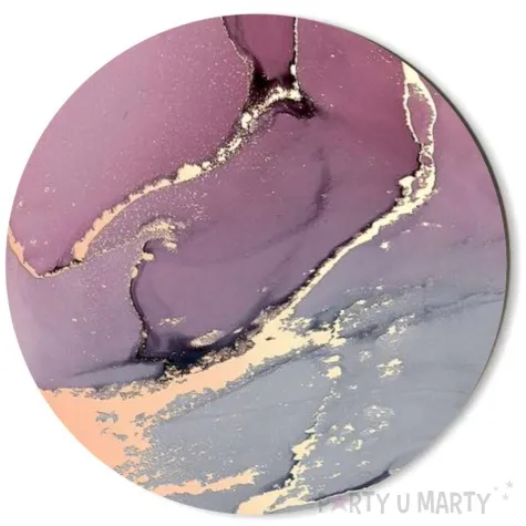 podkladki drewniane marmur fuksja mix 6 szt