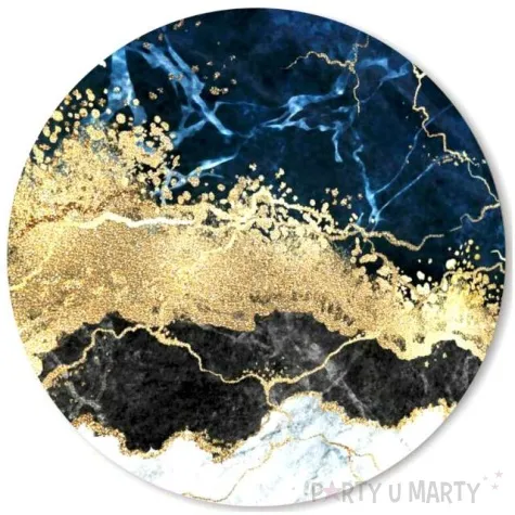 podkladki drewniane marmur zloto granatowy 6 szt