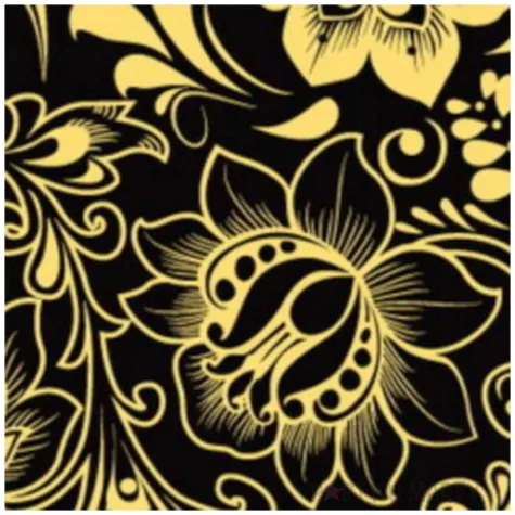 podkladki drewniane ornamet zloty czarne 6 szt