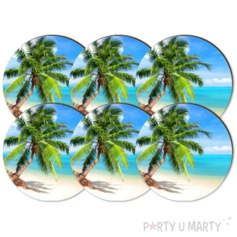 podkladki drewniane palmy 6 szt