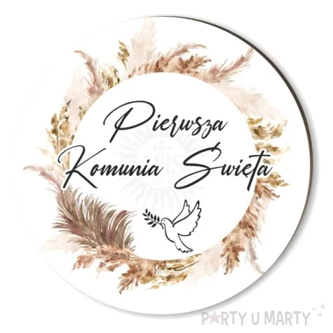 podkladki drewniane pierwsza komunia swieta boho 6 szt