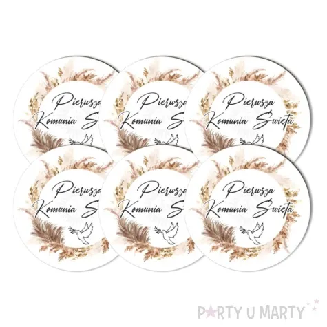 podkladki drewniane pierwsza komunia swieta boho 6 szt
