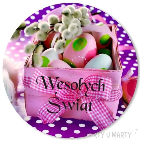 podkladki drewniane wielkanoc pisanki w koszyku 6 szt