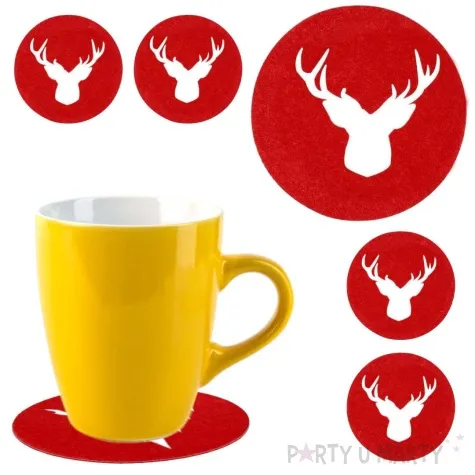 podkladki filcowe jelonek czerwony czakos 6 szt