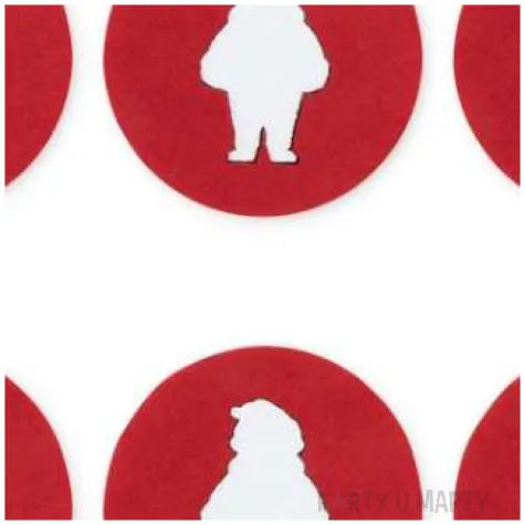 podkladki filcowe mikolaje pod kubek czerwone partypal 6 szt