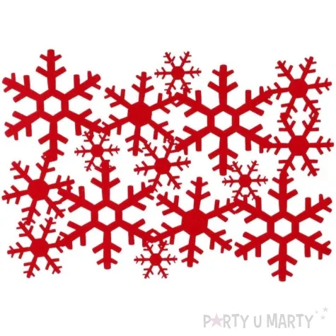 podkladki na stol sniezynki platki sniegu czerwony czakos 35 x 25 cm 6 szt