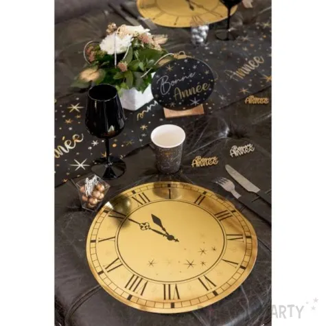 podkladki na stol sylwester zloty zegar santex 34 cm 4 szt