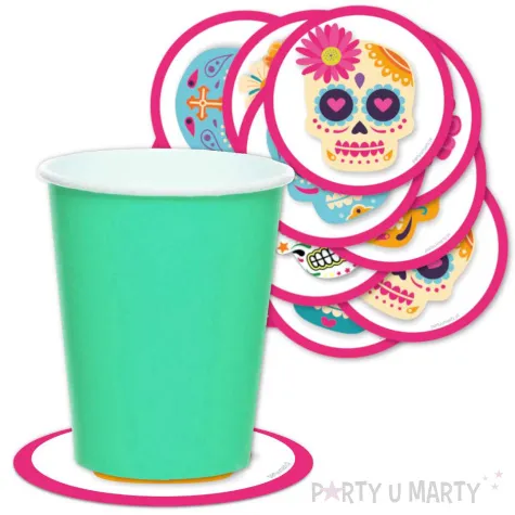 podkladki papierowe halloween dia de los muertos 9 5 cm 12 szt