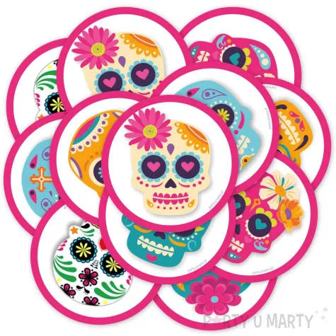 podkladki papierowe halloween dia de los muertos 9 5 cm 12 szt