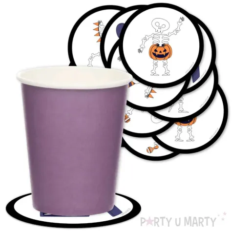 podkladki papierowe halloween wesole kosciotrupy 9 5 cm 12 szt