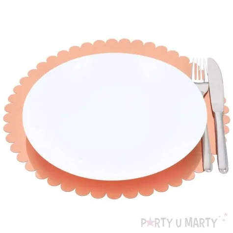 podkladki pod talerze lustrzane falbanki rose gold dekolo 32 cm 6 szt