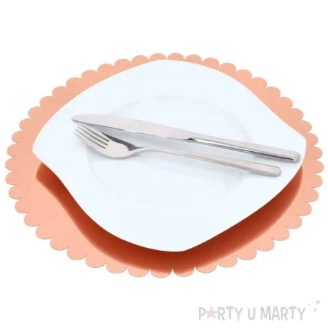 podkladki pod talerze lustrzane falbanki rose gold dekolo 32 cm 6 szt