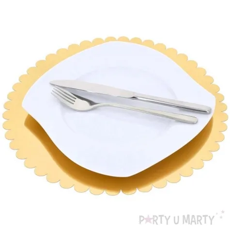 podkladki pod talerze lustrzane falbanki zloty dekolo 28 cm 6 szt