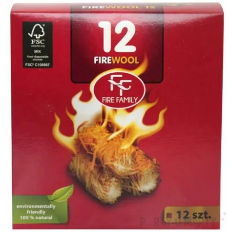 podpalka do grilla i kominka ekologiczna welna fire family 12 szt