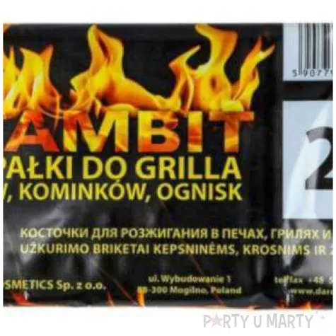 podpalka do grilla i kominka kostki szare darchem 24 szt