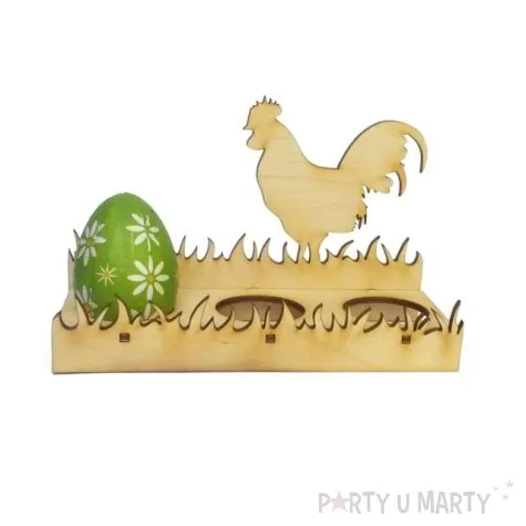 podstawka do jajek trawa kogut drewno 150x96x61 mm