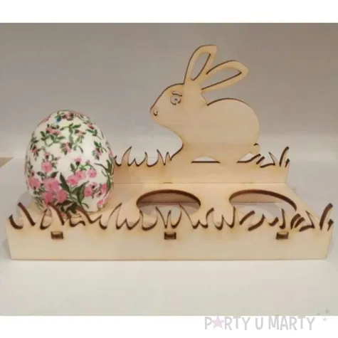 podstawka do jajek trawa kroliczek drewno 150x96x61 mm