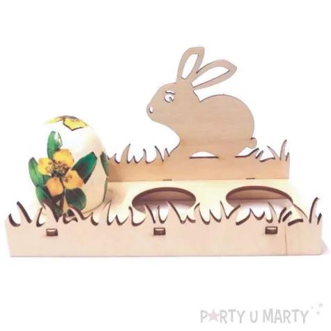 podstawka do jajek trawa kroliczek drewno 150x96x61 mm