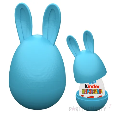 podstawka na jajko jajko pisanka z kroliczymi uszami blekitny 10 5 cm