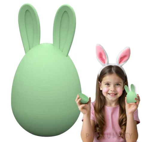 podstawka na jajko jajko pisanka z kroliczymi uszami zielony jasny 10 5 cm