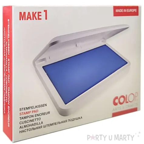 poduszka do stempli make 1 pudelko nasaczona niebieska tusz wodny colop 90 x 50 mm