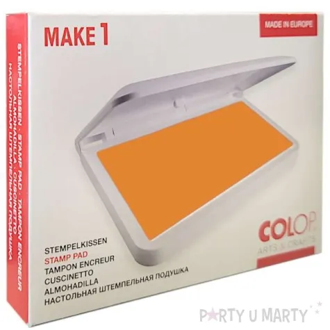poduszka do stempli make 1 pudelko nasaczona pomaranczowa tusz wodny colop 90 x 50 mm