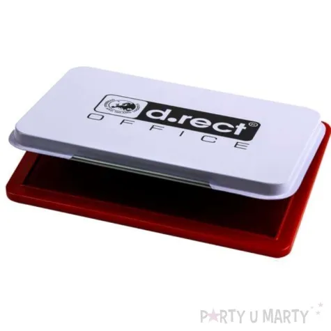 poduszka do stempli metalowe pudelko nasaczona czerwona tusz wodny d rect 110 x 70 mm