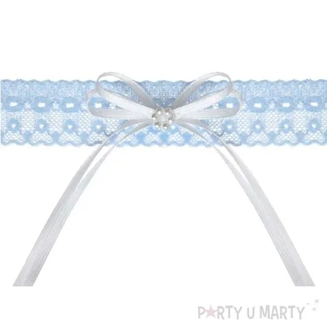 podwiazka koronkowa classic blekitna partydeco
