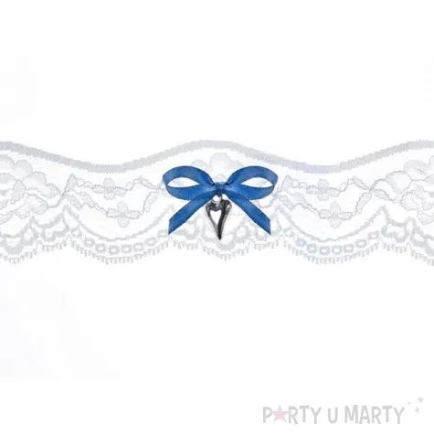 podwiazka koronkowa z kokardka kremowy