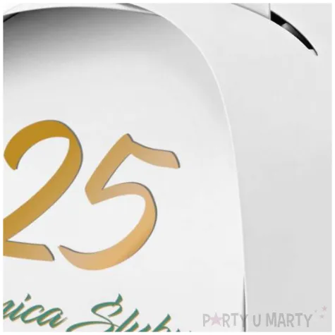 podziekowania dla gosci pudeleczka na slodycze 25 rocznica slubu srebrne gody biale 6 szt