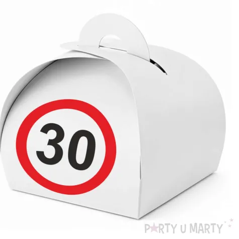 podziekowania dla gosci pudeleczka na slodycze 30 urodziny traffic birthday 7 5 x 6 5 cm 6 szt