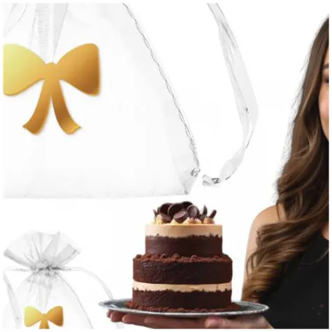 podziekowania dla gosci woreczki kokardki 7 5 x 10 cm 5 szt