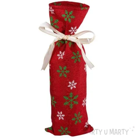 pokrowiec na butelke swiateczna czerwona krata czakos